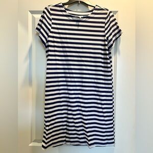 Jude Connally Navy and White Striped Dress